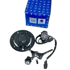 SWITCH Y JUEGO DE CERRADURAS CON TAPÓN DEL TANQUE PARA PULSAR N250 (COLOR NEGRO)