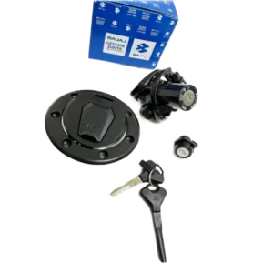 SWITCH Y JUEGO DE CERRADURAS CON TAPÓN DEL TANQUE PARA PULSAR N160 (COLOR NEGRO)